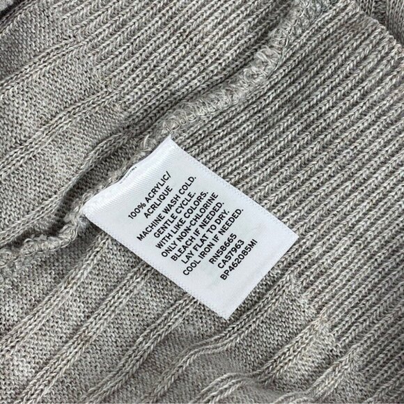 BP Reagan Women's NWT Heather Gray V-Neck Long Sleeve Ribbed Knit Sweater XL/C36 - Picture 5 of 10